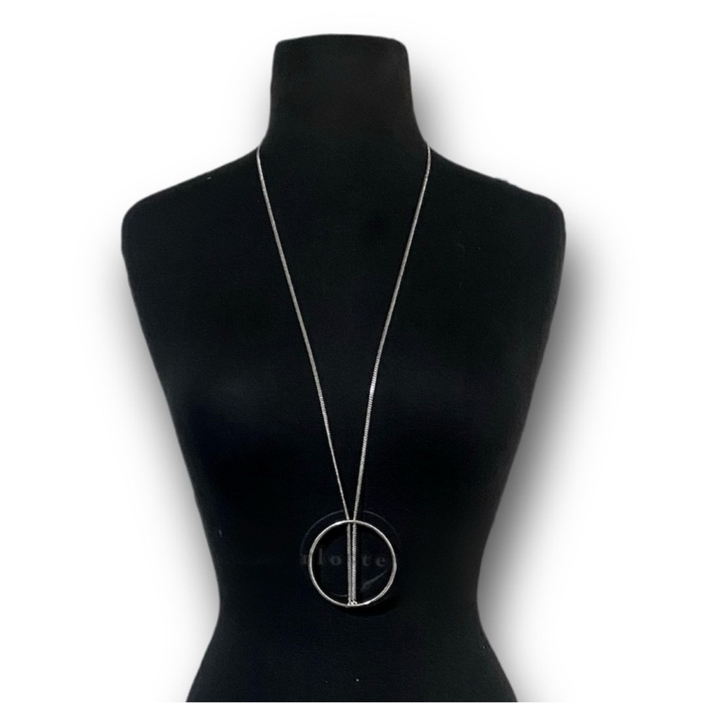 JENNY BIRD Large Circle Pendant with Bisecting Chain Necklace - Picture 5 of 6